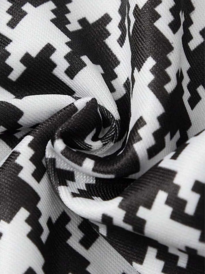 Men's Sexy Lingerie, Milk Silk Printed Houndstooth Patchwork Underwear